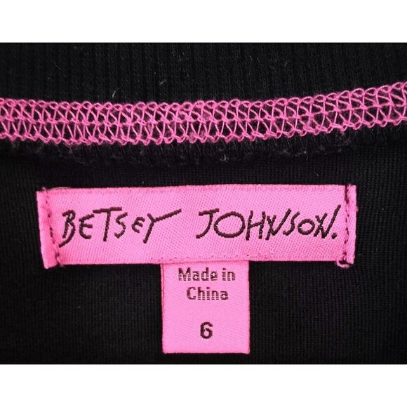 3/10 Betsey Johnson Girl's Velour Sequined Rainbow Top Size 6 Black Embellished - Picture 8 of 10